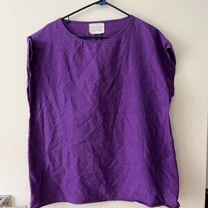 Purple linen oversized tunic top